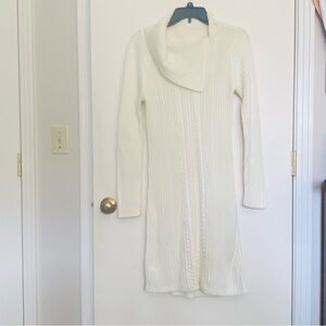 Calvin Klein long sleeve white cowl neck white sweater dress